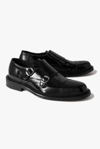 mr p patent monkstrap shoes