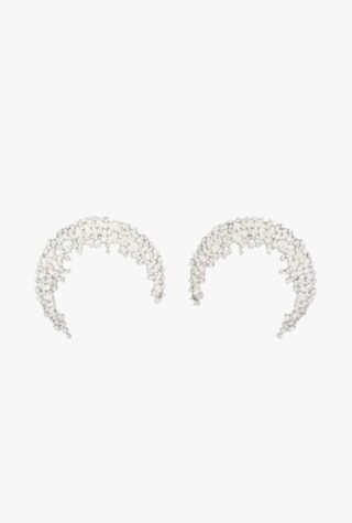 Ananya Scatter Moon 18-karat white gold diamond earrings wedding guest dress code