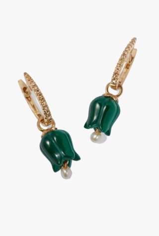 Annoushka 18ct gold malachite tulip earrings