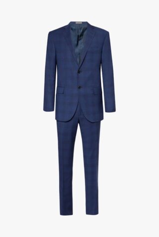 Corneliani Check-pattern notched-lapel regular-fit wool suit