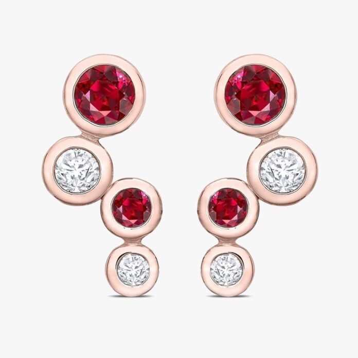 pragnell bubbled ruby earrings