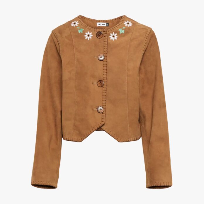 rixo embroidered suede jacket
