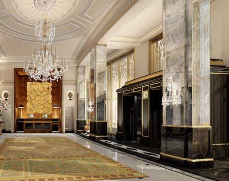 The renovated lobby at The Dorchester by Pierre-Yves Rochon