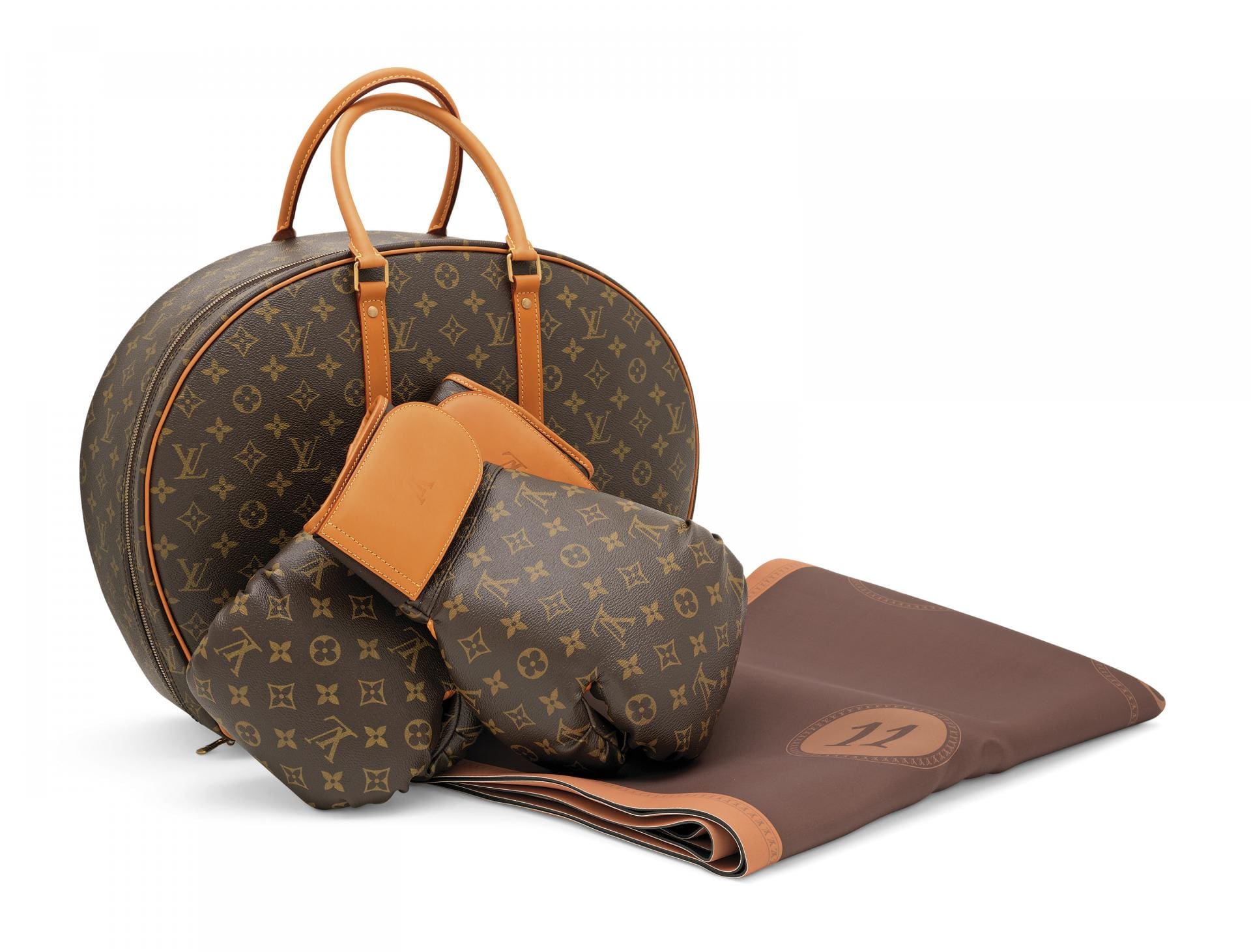 A LIMITED EDITION MONOGRAM CANVAS ICONOCLAST SET OF BOXING GLOVES