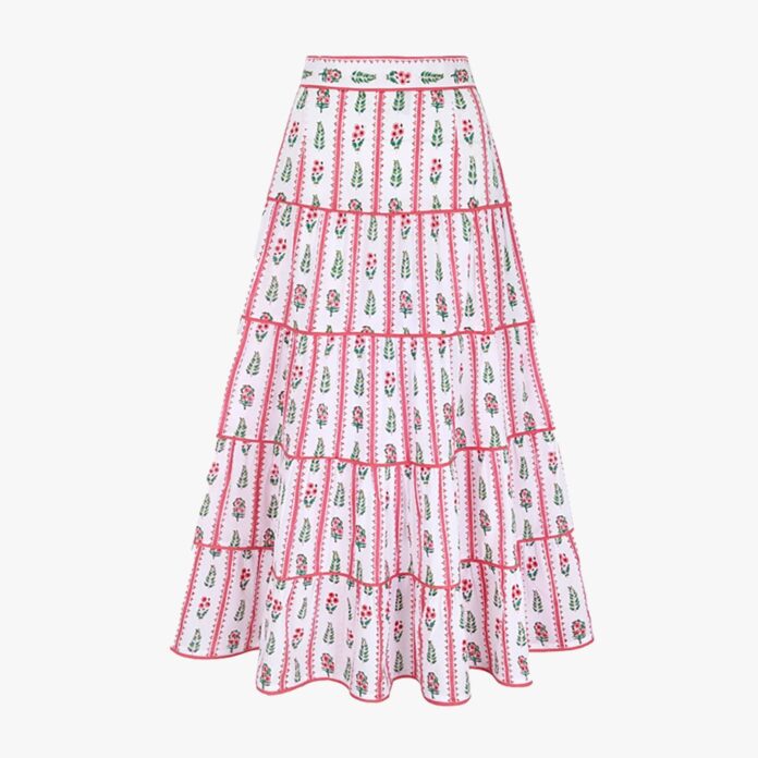 Pink City Prints Block-Printed Maxi Skirt