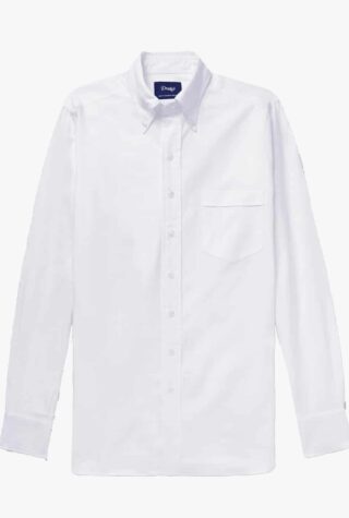 drake's white oxford shirt