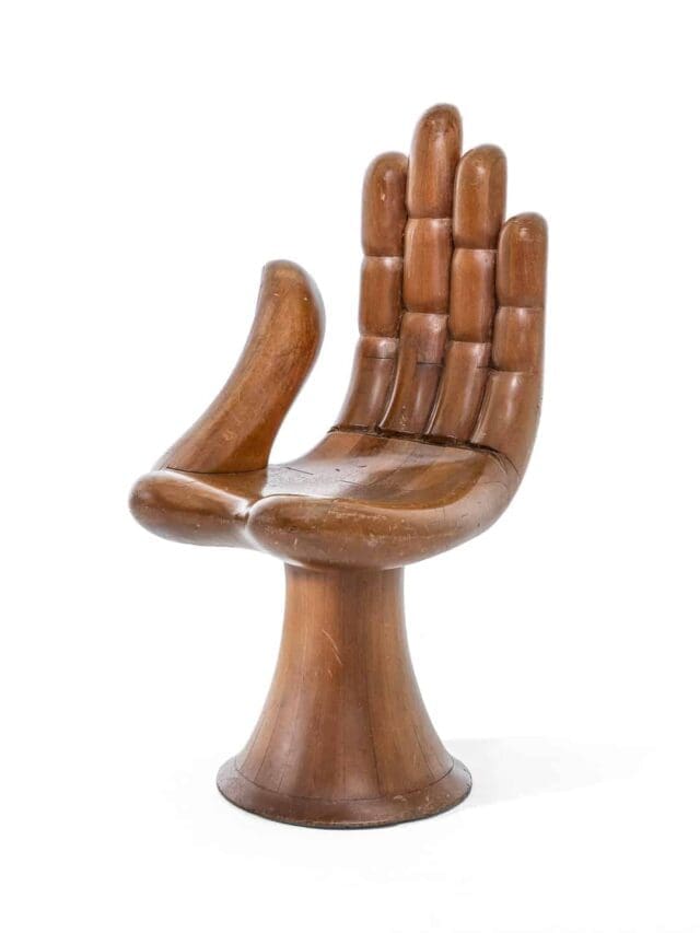 Hand Chair, about 1962, Pedro Friedeberg, Production this copy: c. 1965, Carved mahogany
