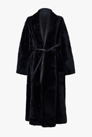 Yves Salomon leather-trimmed shearling coat
