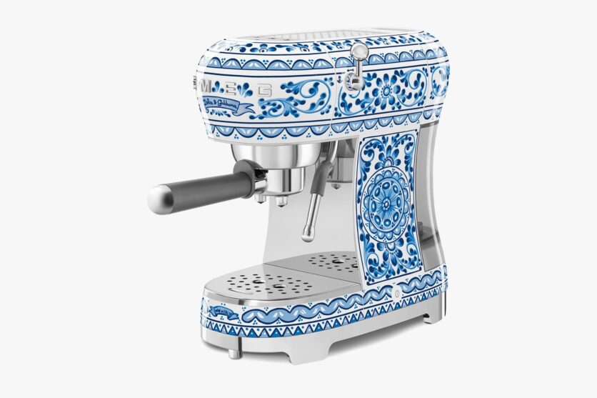 smeg x dolce gabbana blu mediterraneo espresso machine
