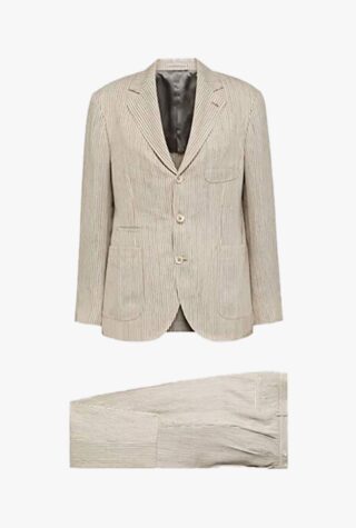 Brunello Cucinelli striped linen and wool suit