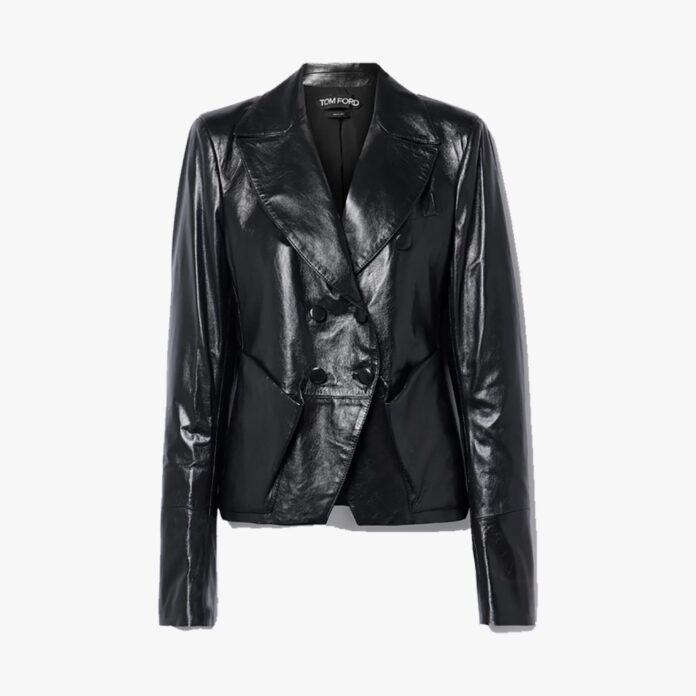 Tom Ford double-breasted leather blazer