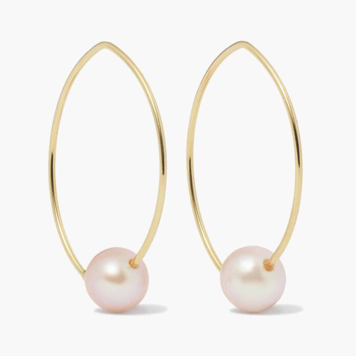 Gold Pearl Hoop Earrings Formal Earrings White Pearl  Etsy  Pearl earrings  handmade Girly jewelry Earrings handmade