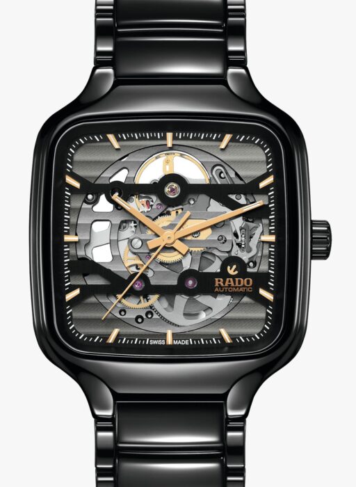 rado true square skeleton watch