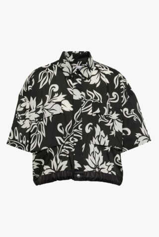 sacai cropped floral shirt