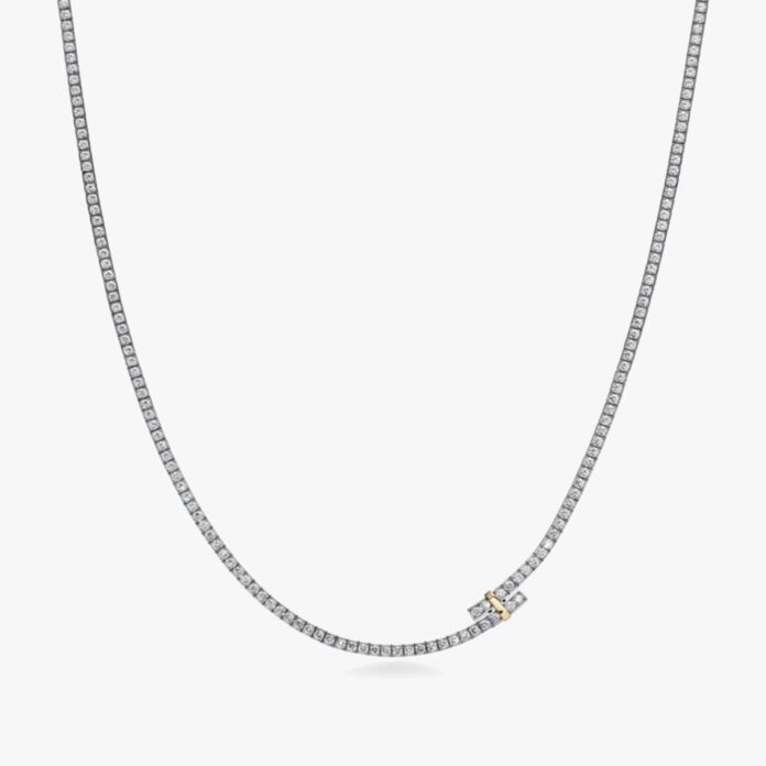 tiffany edge bypass tennis necklace