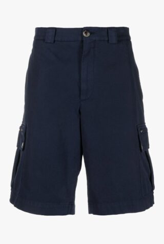 brunello cucinelli navy cargo shorts