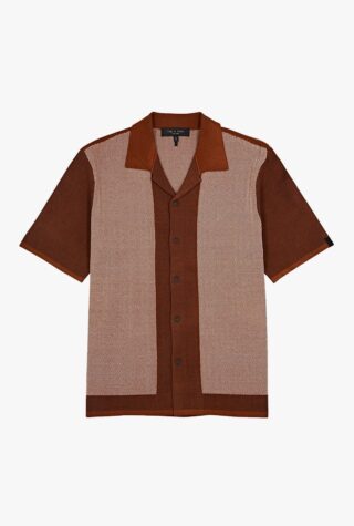 Rag & Bone chevron-intarsia knitted shirt