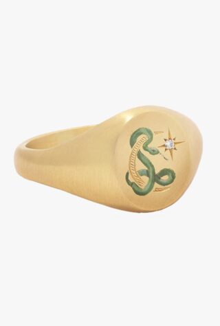 cece jewellery snake and moon signet ring