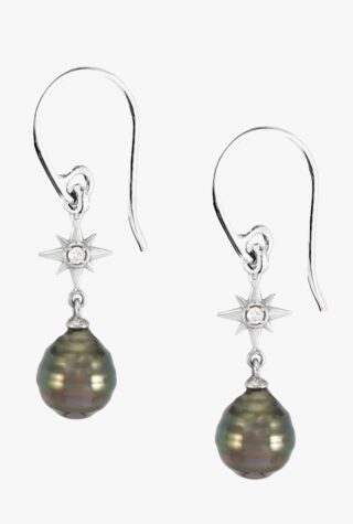 Dower & Hall diamond and pearl North Star earrings