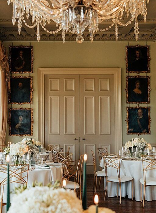 classic wedding theme Prestwold Hall, Loughborough