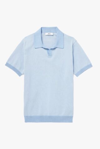 mr p blue knit polo shirt