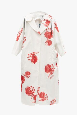 Prada Hooded floral-print silk-taffeta coat