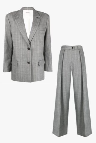 There Was One pinstripe wool blazer and trousers
