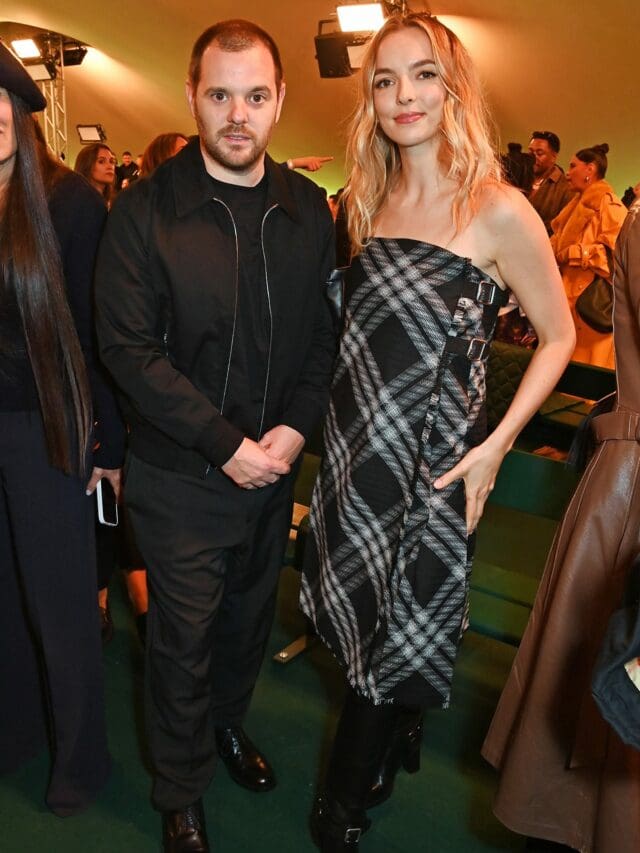 Mike Skinner and Jodie Comer at the Burberry SS24 show.