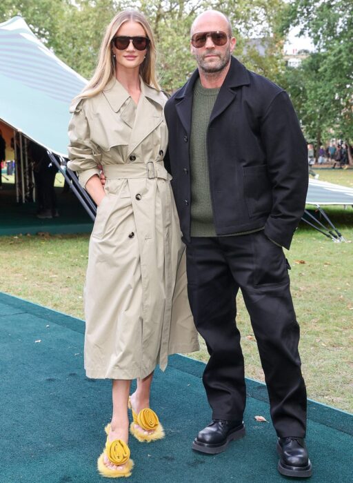 Rosie Huntington-Whiteley and Jason Statham at the Burberry SS24 show