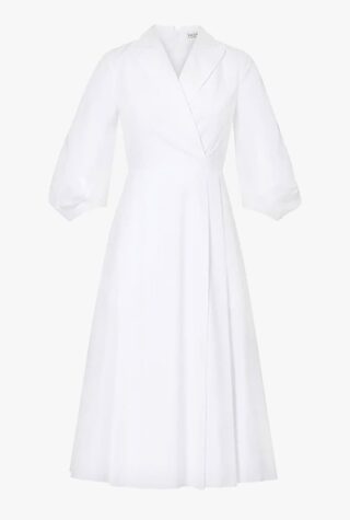 Emilia Wickstead wrap-front cotton-poplin shirt dress
