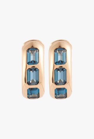 Pomellato Iconica rose gold earrings with blue topaz