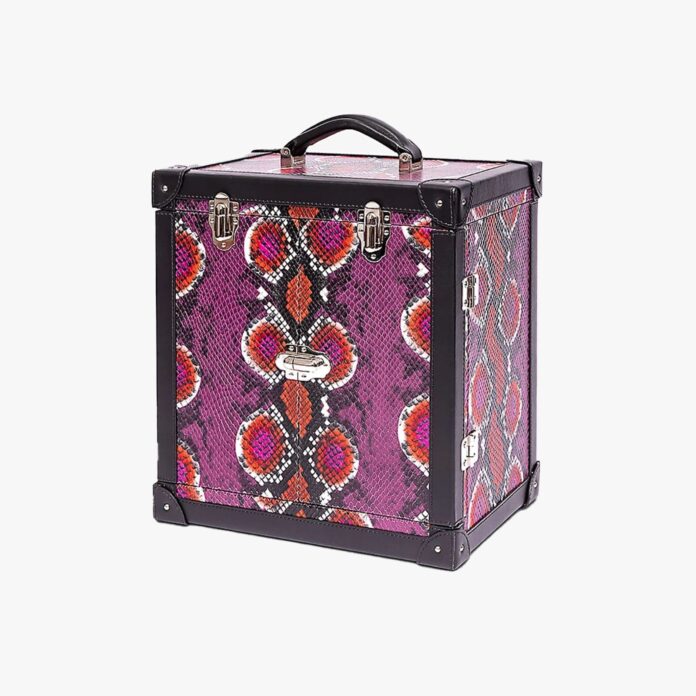 The Alkemistry x Rapport London peacock-embossed leather travel jewellery box