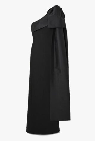 Bernadette Adrian One-Shoulder Bow-detailed crepe and taffeta gown