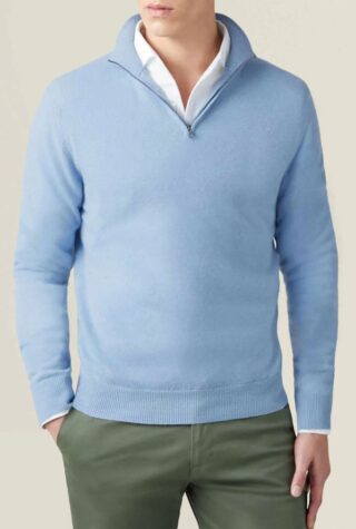 Pure cashmere zip-up