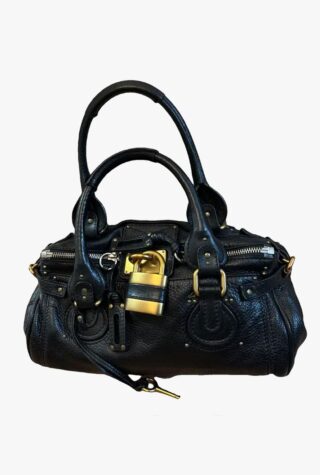 Black leather Paddington bag