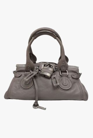 Grey leather Paddington bag