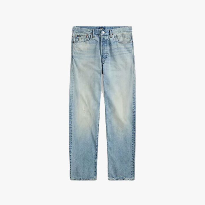 Heritage straight-fit distressed jeans