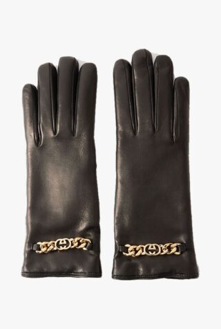 Gucci cashmere lined leather gloves