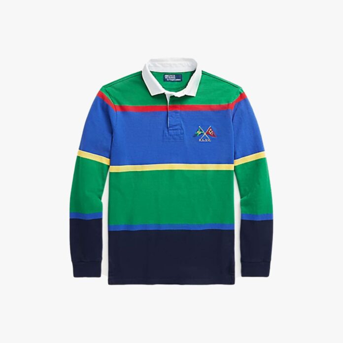 Classic fit striped jersey rugby shirt