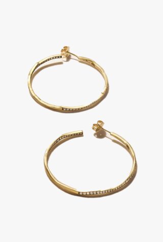 Sylvia & Cie Liliane 18-karat gold diamond hoop earrings