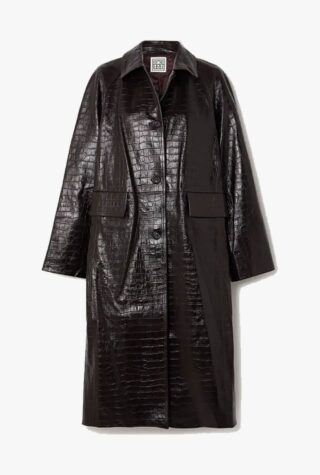 Toteme croc-effect leather coat