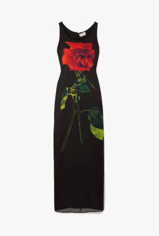Alexander McQueen floral-print silk-satin maxi dress