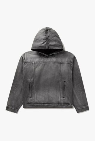 Balenciaga distressed denim hooded jacket