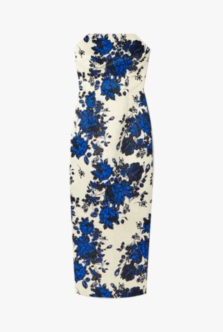 Emilia Wickstead Yulie strapless floral-print taffeta-faille midi dress