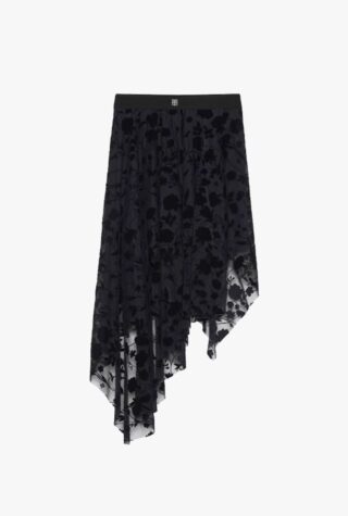 Givenchy asymmetric skirt in 4G Flowers tulle