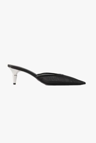 Proenza Schouler Spike leather-trimmed mesh point-toe mules