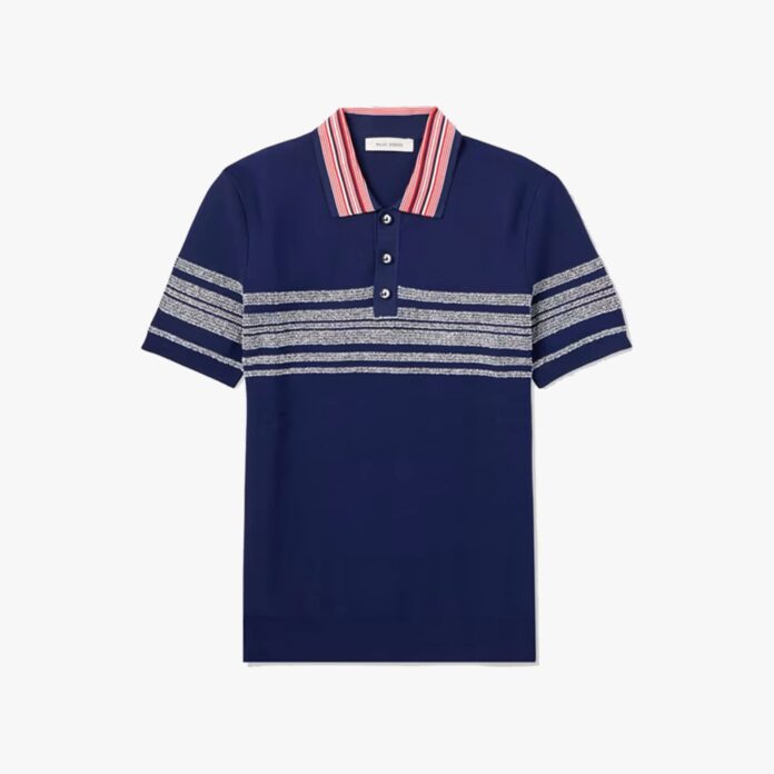 Wales Bonner Dawn slim-fit striped knitted polo shirt