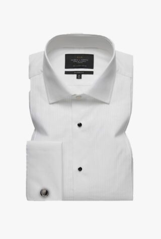 Hawes & Curtis white pleat front classic evening shirt