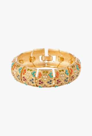 Susan Caplan 1980s vintage colourful Swarovski crystal bracelet bridgerton fashion