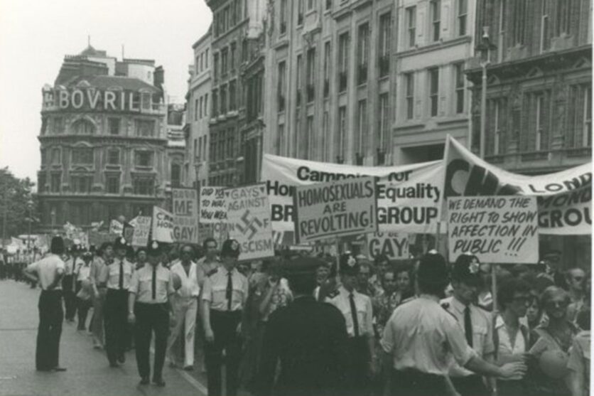gays against fascism rally 1974 pride in london